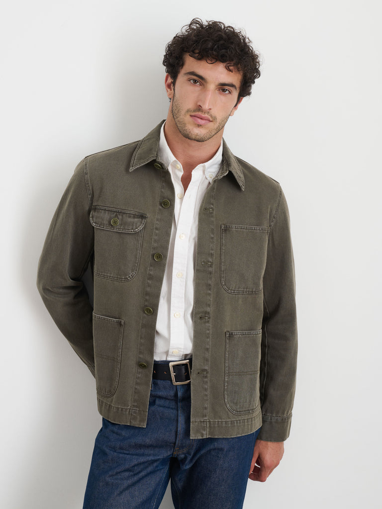 Alex Mill | Garment Dyed Work Jacket in Recycled Denim Thyme / LG Alex Mill | Garment Dyed Work Jacket in Recycled Denim Thyme / LG