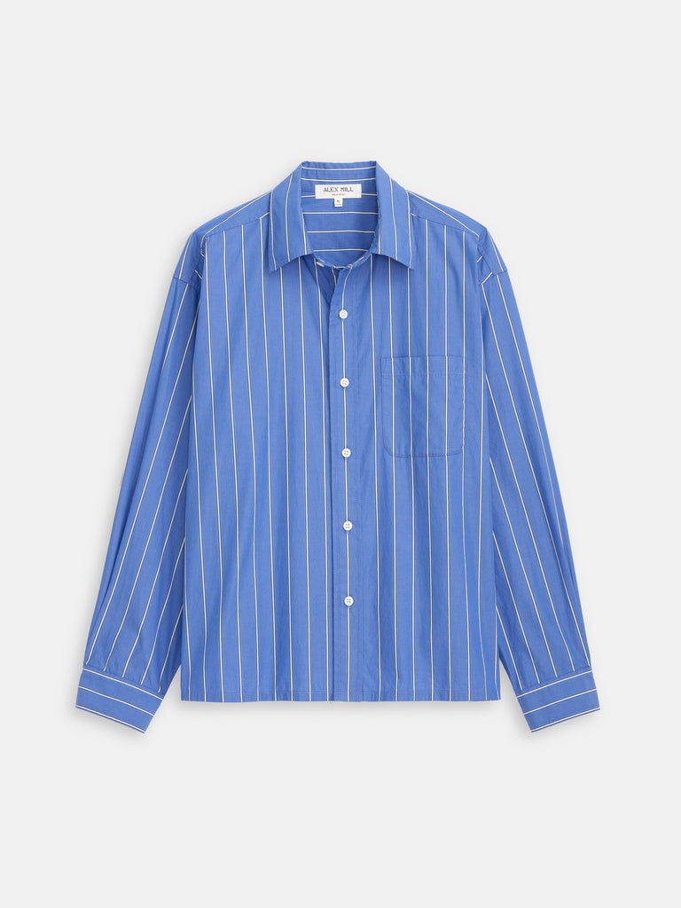 ロージーモンスター kale frill stripe shirt ブルー Franklin Striped Shirt In Cotton Poplin – Alex Mill