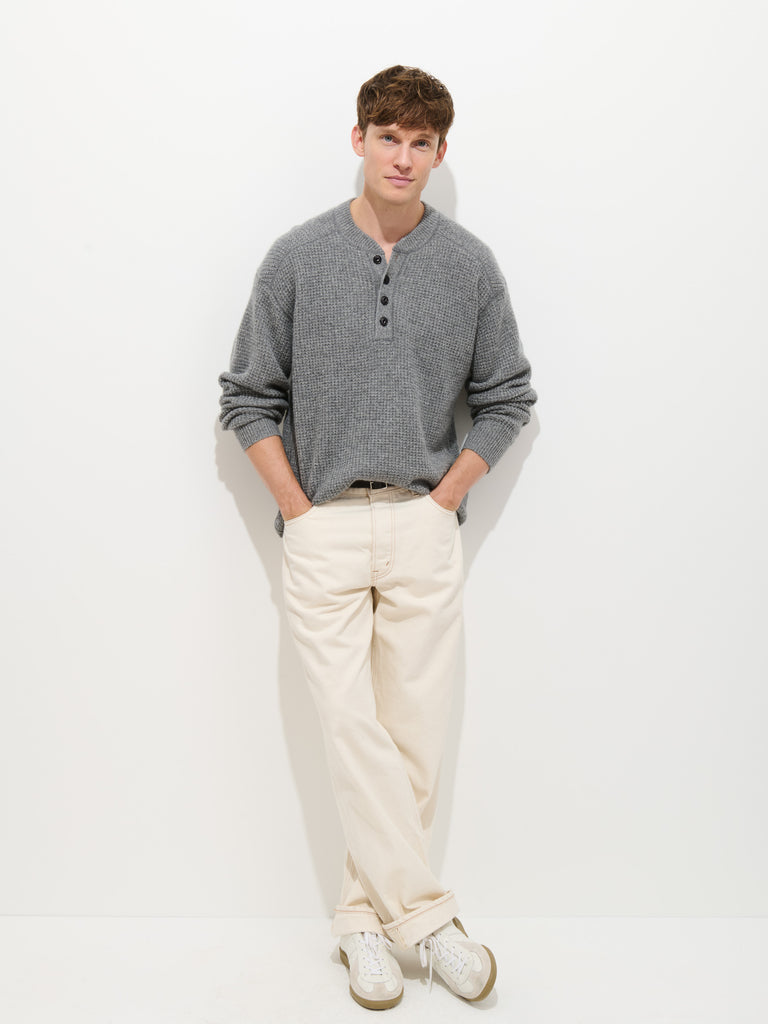 Waffle Henley In Cashmere – Alex Mill