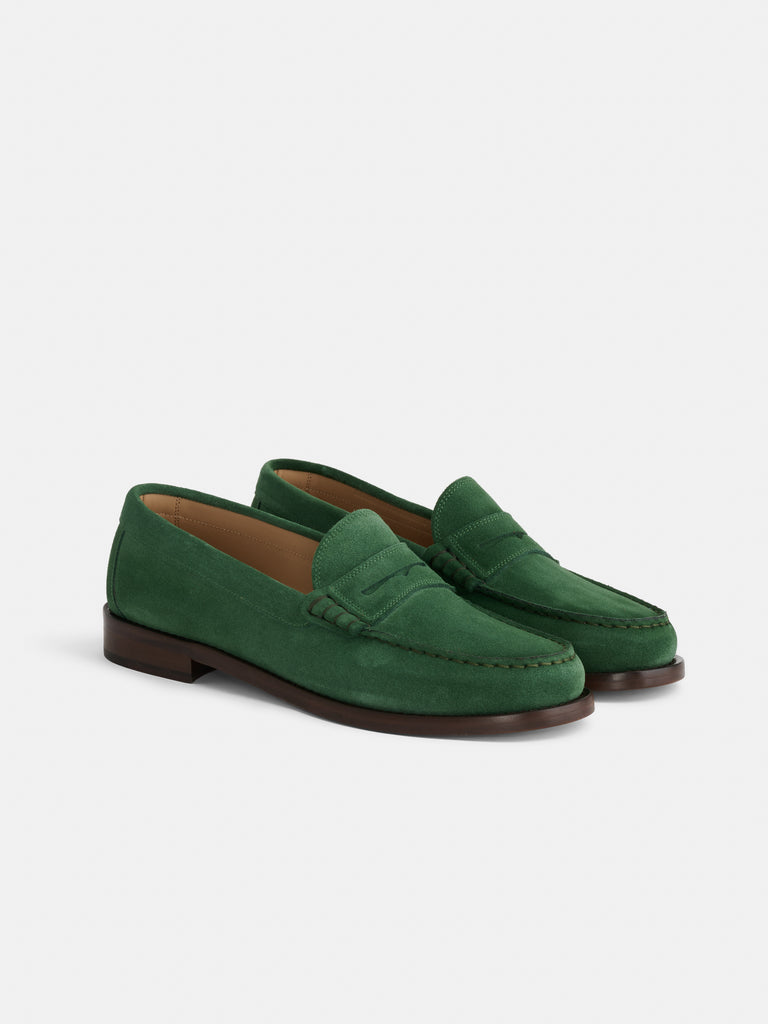 New York Loafer Sister In Suede Green / 39 | Alex Mill New York Loafer Sister In Suede Green / 39 | Alex Mill