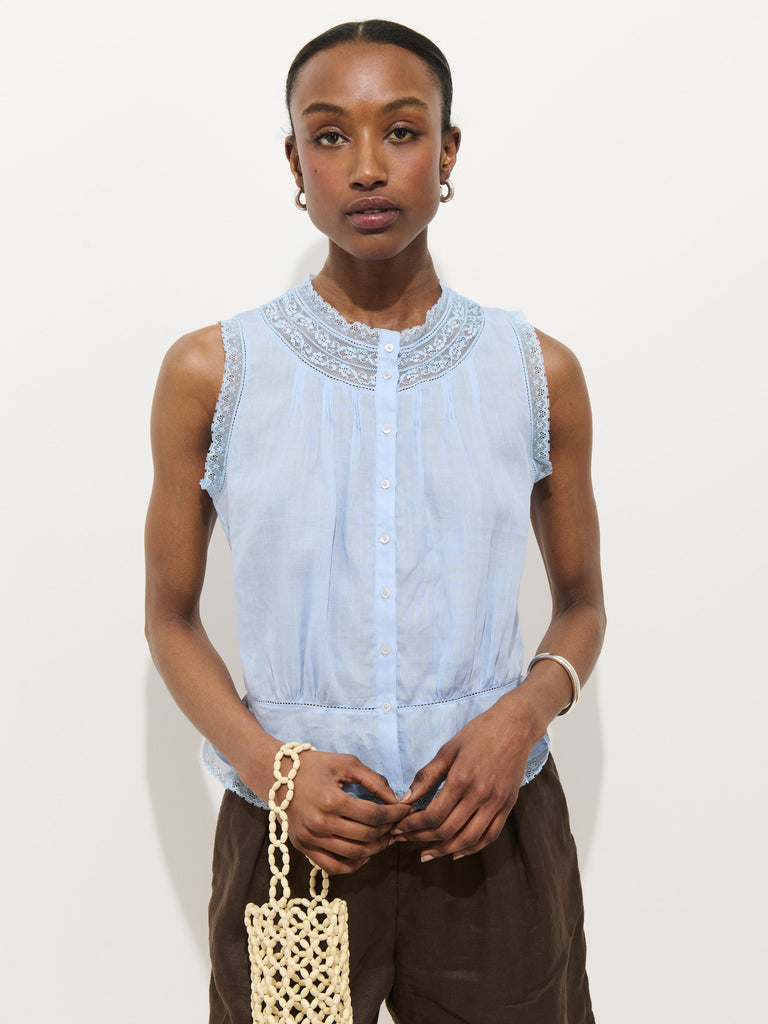 トップス meer. HEM RUFFLE TEE /MILK Collette Top In Ramie – Alex Mill