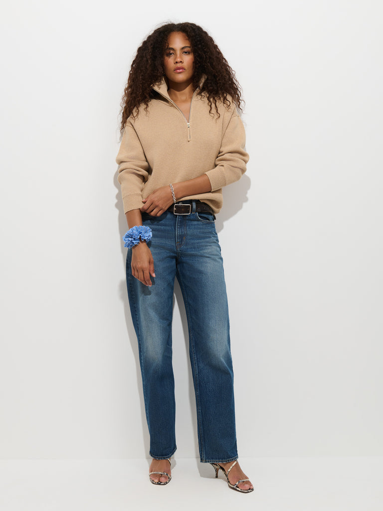 Daphne Half-Zip Sweater in Cotton Cashmere – Alex Mill