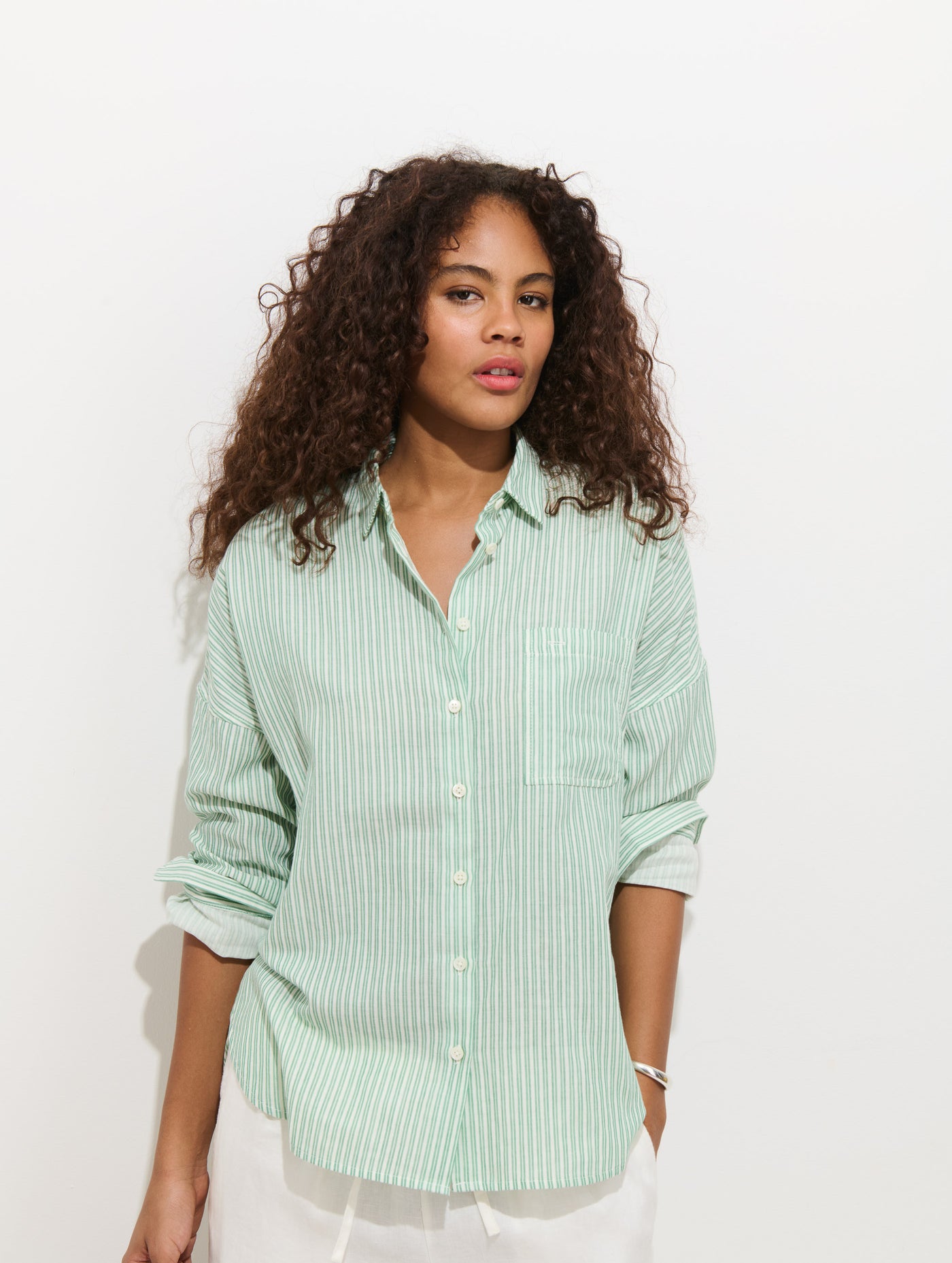 Jo Shirt In Double Gauze Stripe