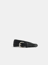 Dragon Diffusion Woven Leather Belt In Black