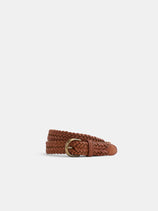 Dragon Diffusion Woven Leather Belt In Tan