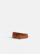 Maximum Henry Albert Slim Square Belt In Brown