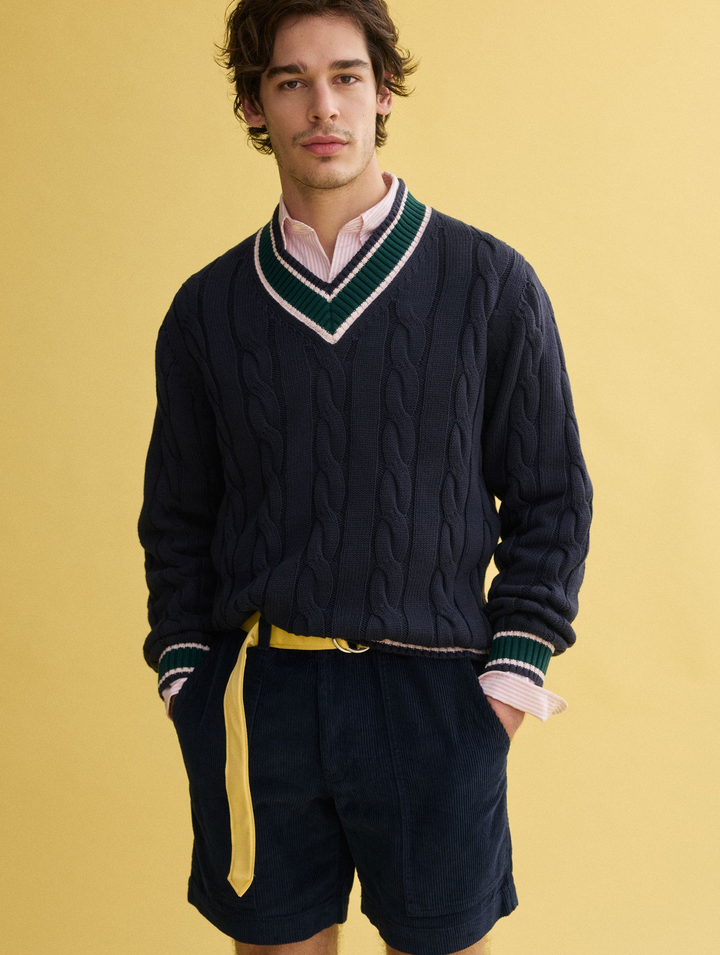 J.Press x Alex Mill Cricket Cable Sweater In Cotton