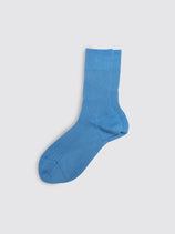 Maria La Rosa Bio Cotton Ribbed Socks In Blue