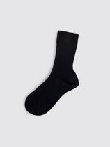Maria La Rosa Bio Cotton Ribbed Socks In Black