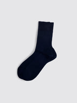 Maria La Rosa Bio Cotton Ribbed Socks In Navy