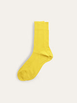 Maria La Rosa Bio Cotton Ribbed Socks In Yellow
