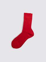 Maria La Rosa Bio Cotton Ribbed Socks In Red