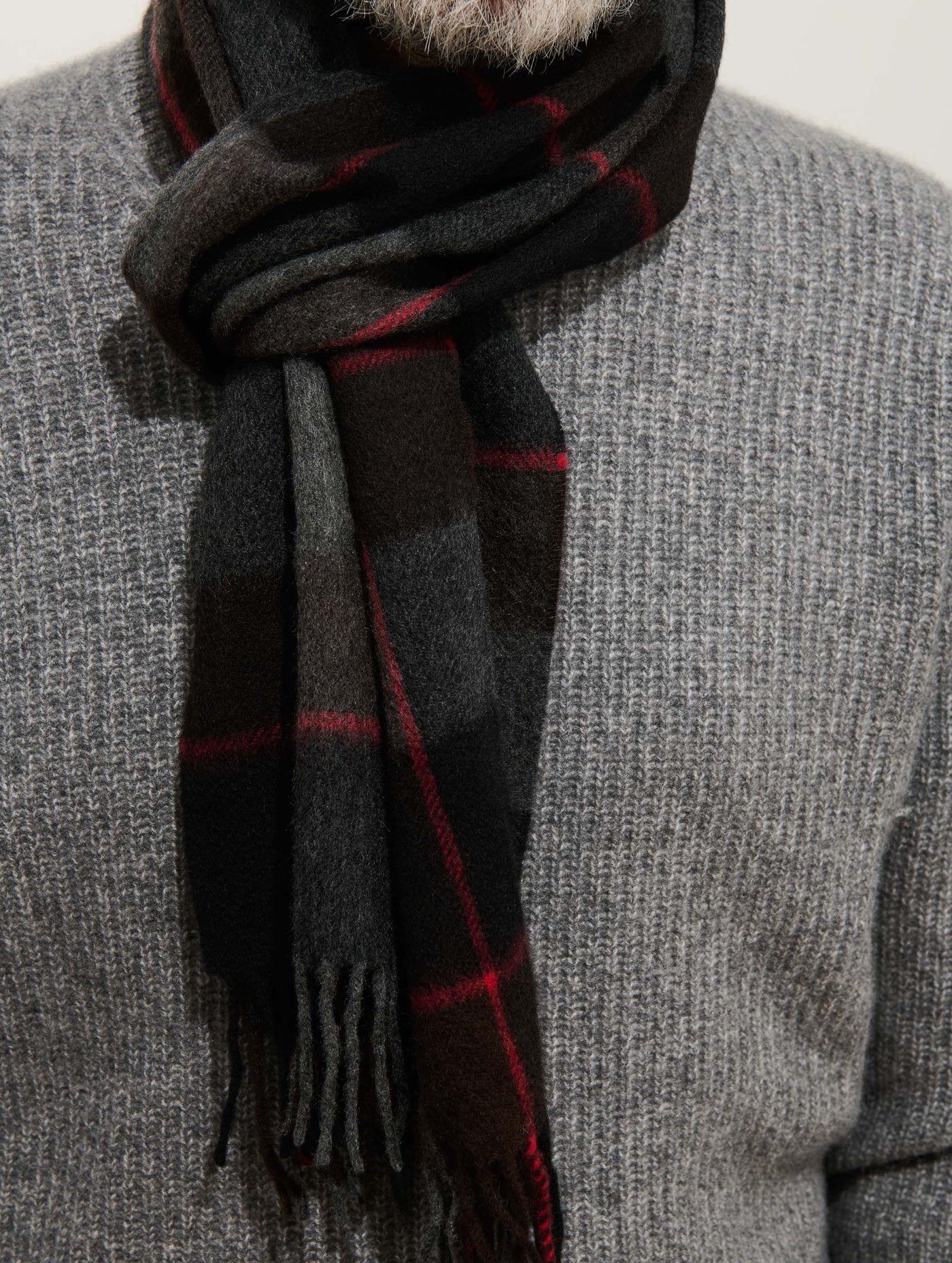 Joshua Ellis Paid Scarf In Cashmere