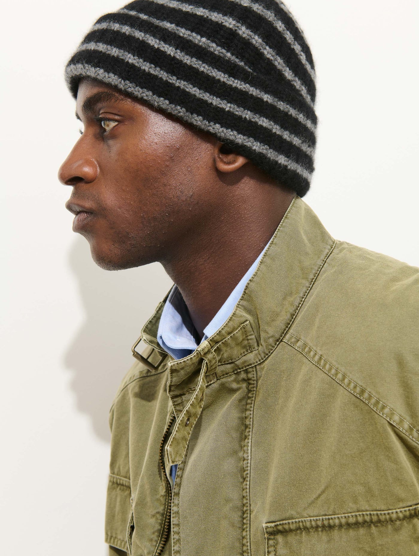 Striped Cashmere Beanie