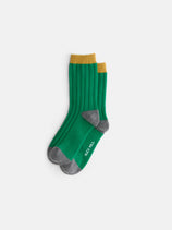 Cashmere Socks In Green Heather Grey Gold