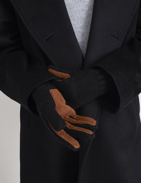 Cashmere Leather Patch Gloves