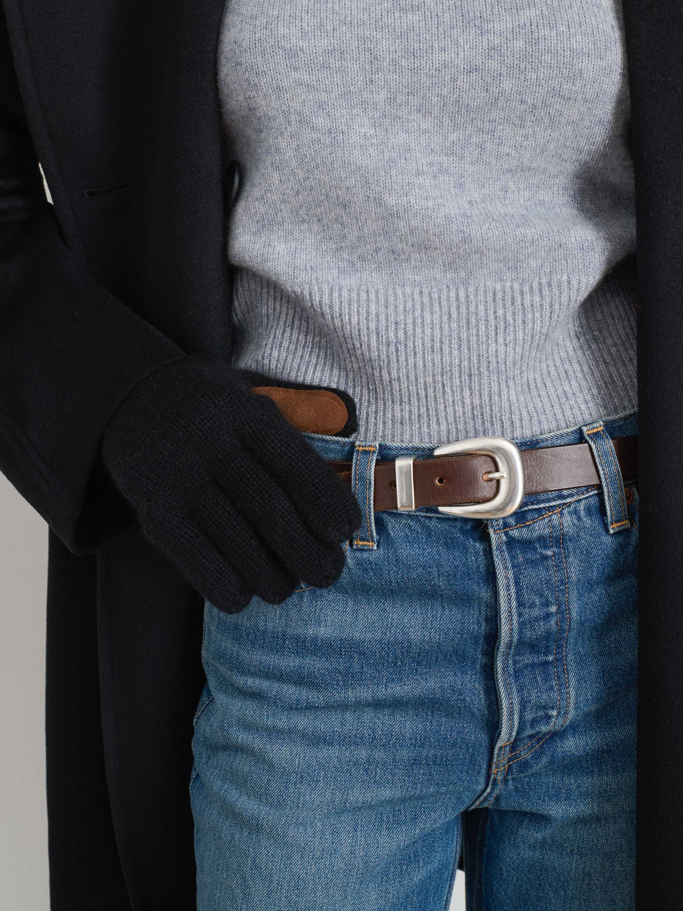 Cashmere Leather Palm Gloves