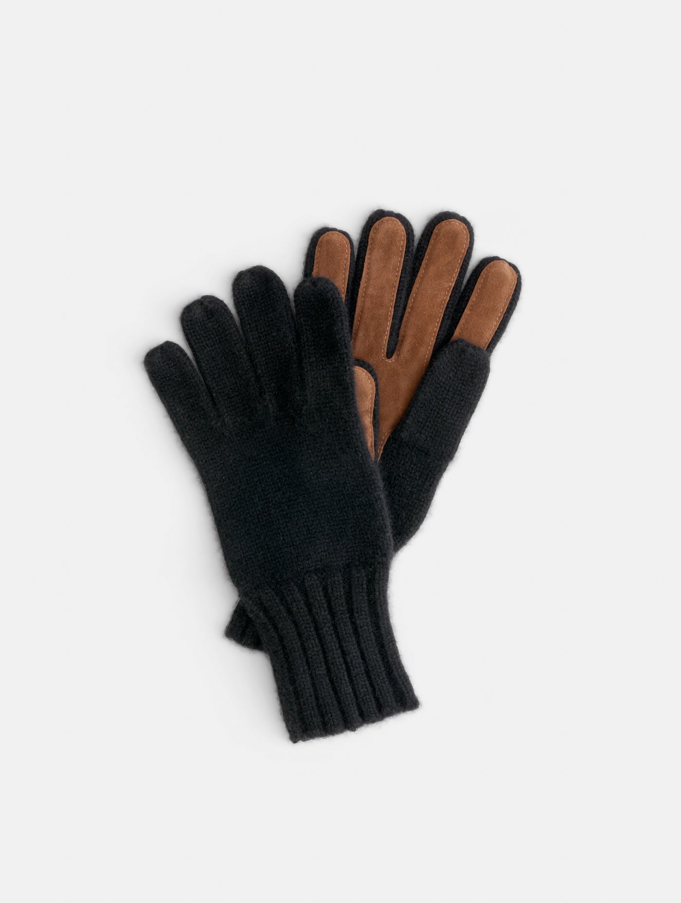 Cashmere Leather Patch Gloves