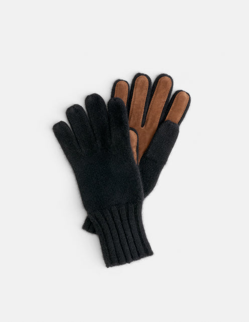 Cashmere Leather Patch Gloves