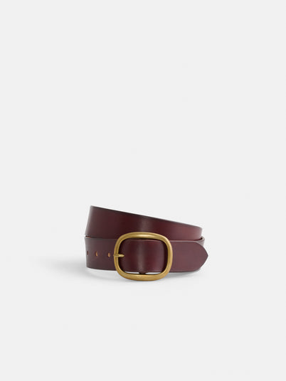Maximum Henry Wide Oval Belt In Oxblood