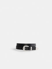 Maximum Henry Slim 3 Piece 1 Belt With Silver In Black