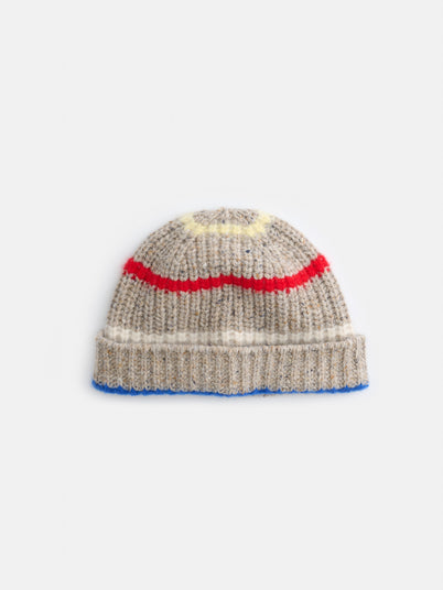 Freddie Striped Beanie in Donegal