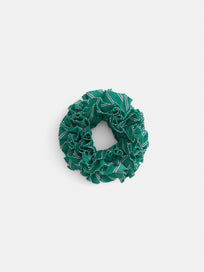 Frisee Striped Scrunchie In Cotton Poplin