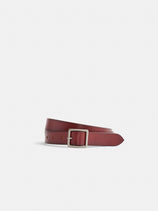 Maximum Henry Albert Slim Square Belt In Oxblood