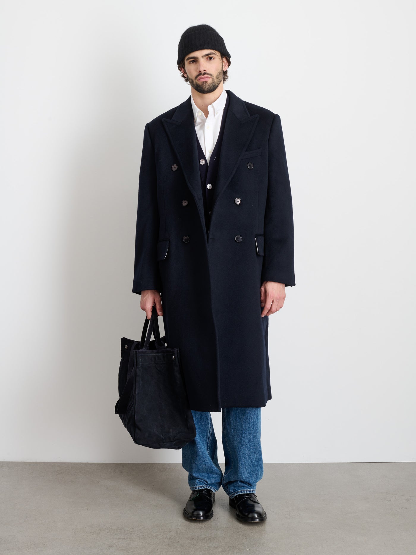 Double Breasted James Coat In Wool