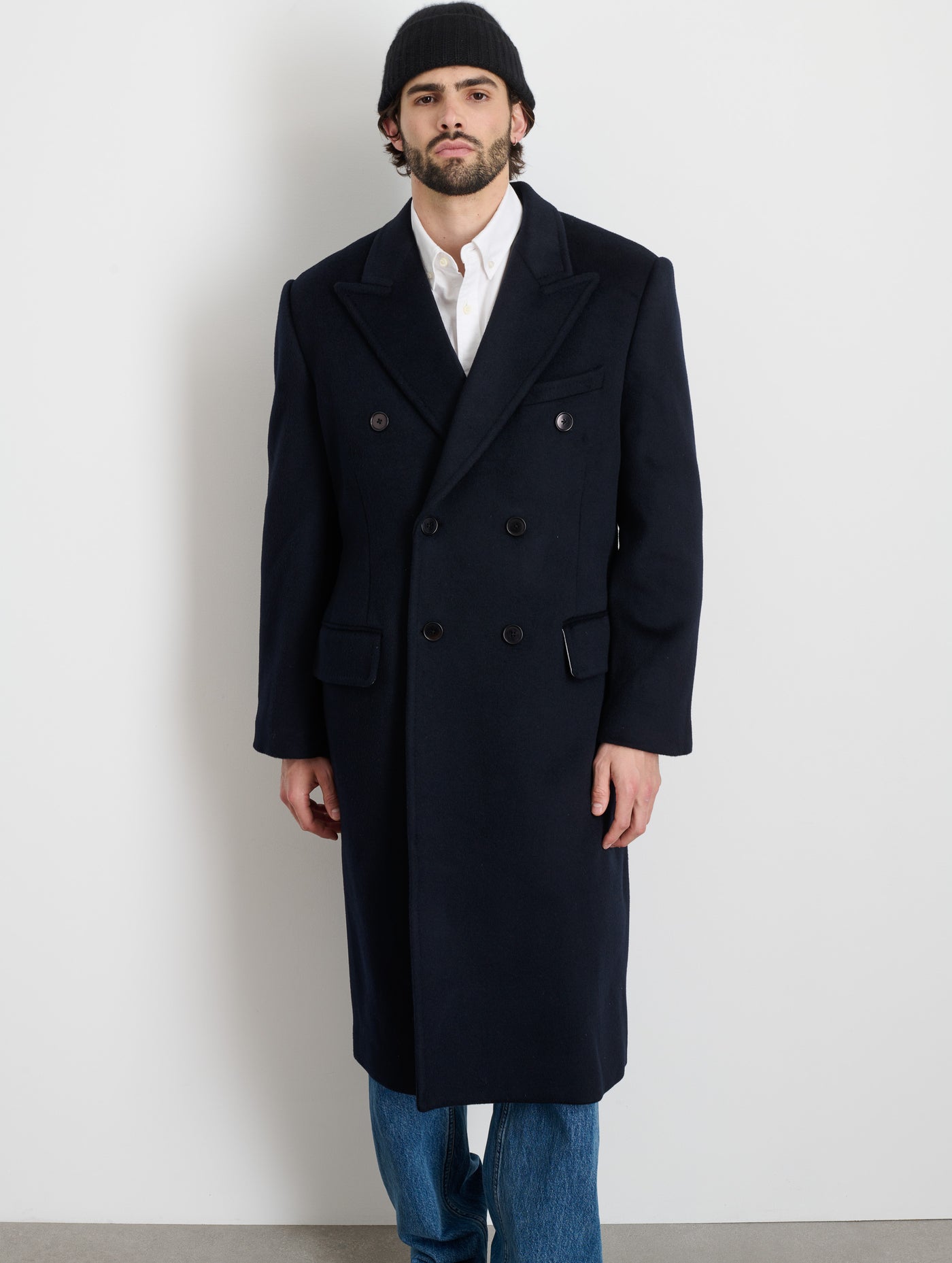 Double Breasted James Coat In Wool