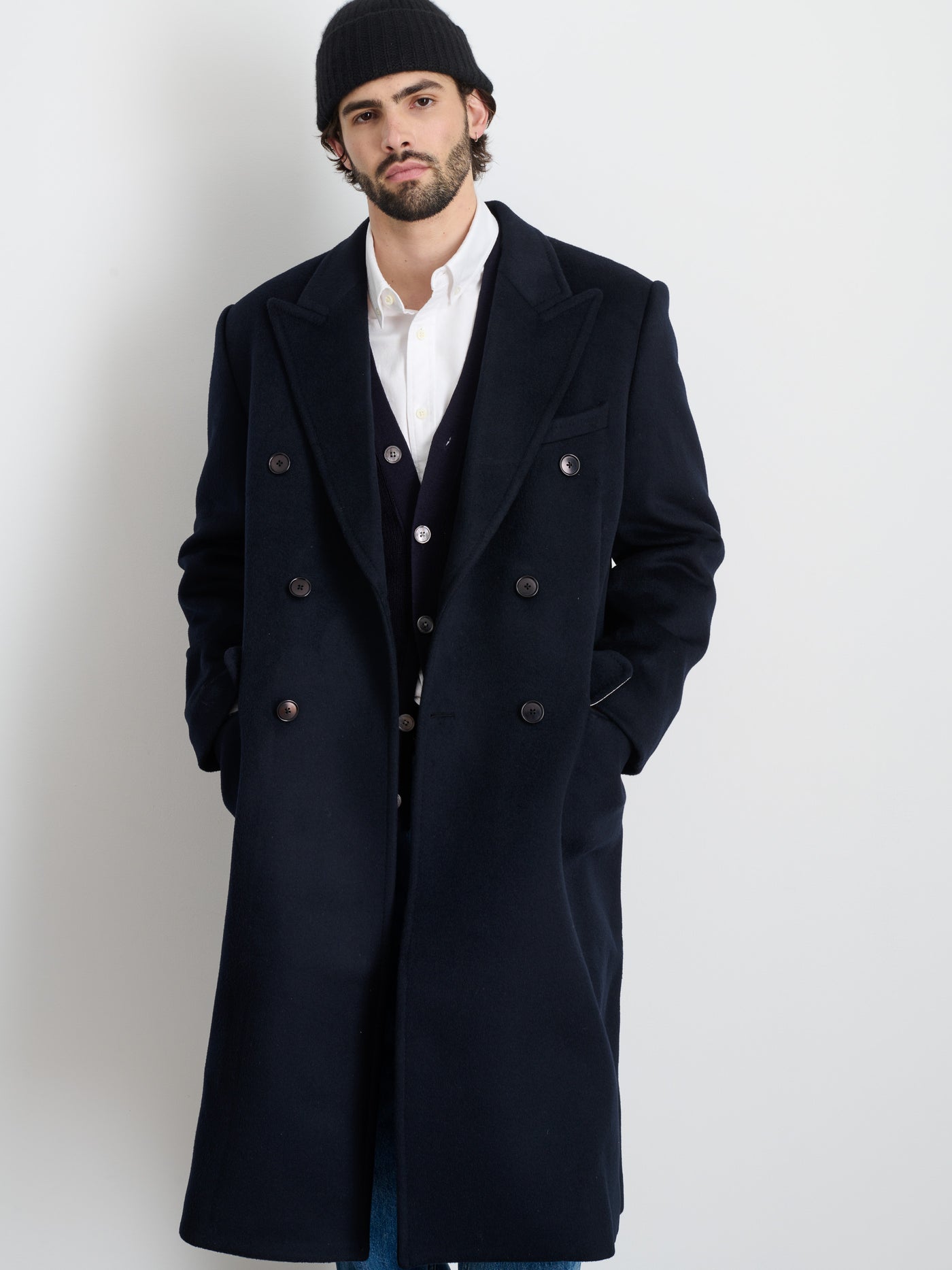 Double Breasted James Coat In Wool