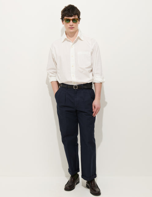 Double Pleated Pant In Vintage Twill
