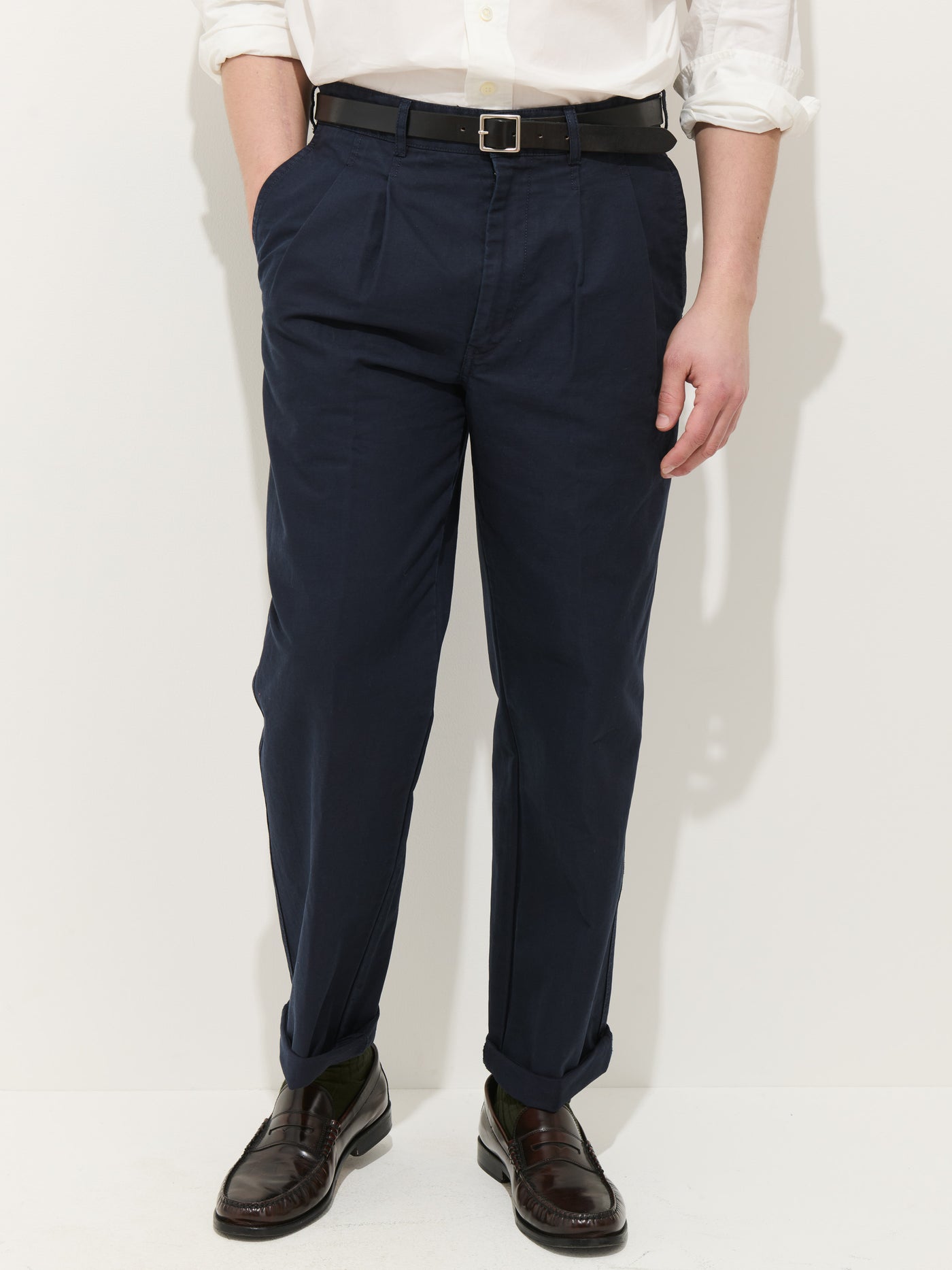Double Pleated Pant In Vintage Twill