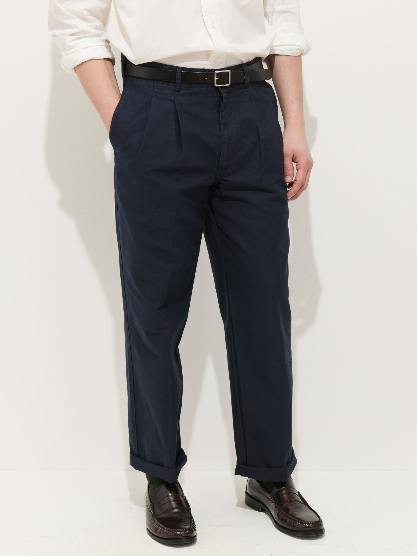 Double Pleated Pant In Vintage Twill