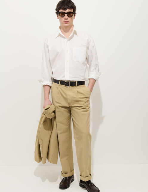 Double Pleated Pant In Vintage Twill