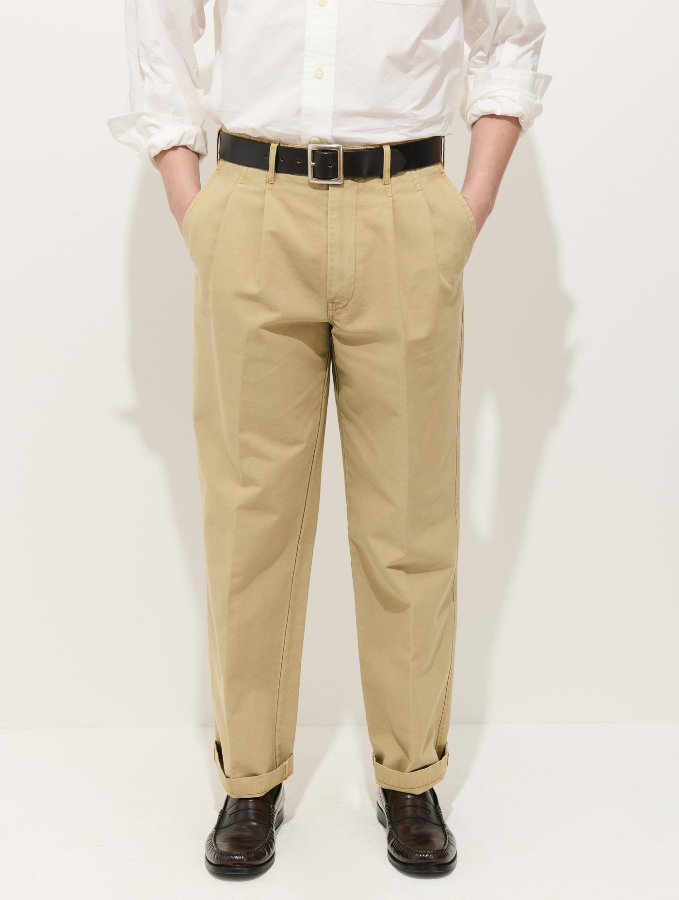 Double Pleated Pant In Vintage Twill