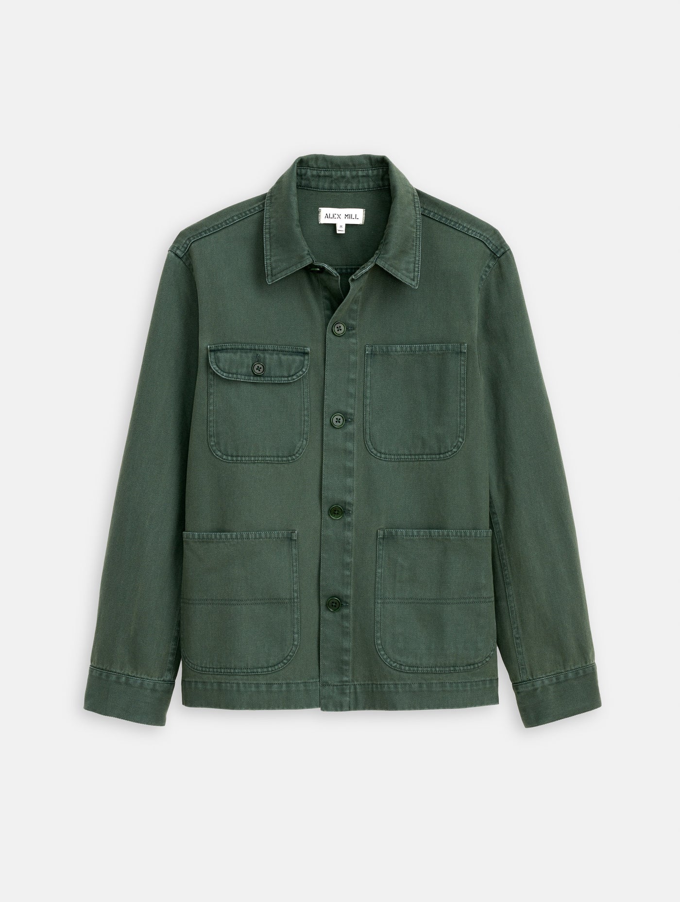 Garment Dyed Work Jacket In Recycled Denim