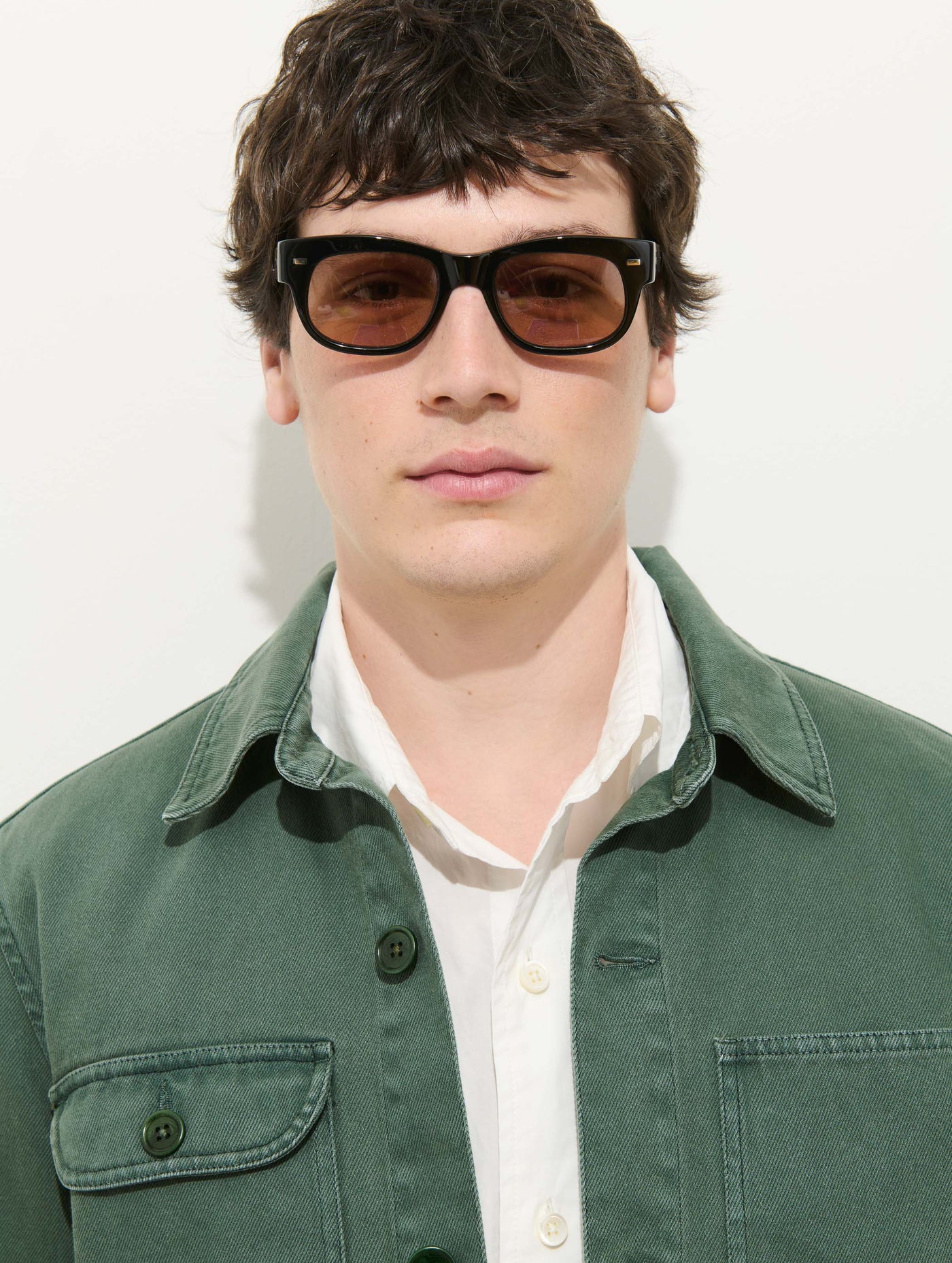 Garment Dyed Work Jacket In Recycled Denim