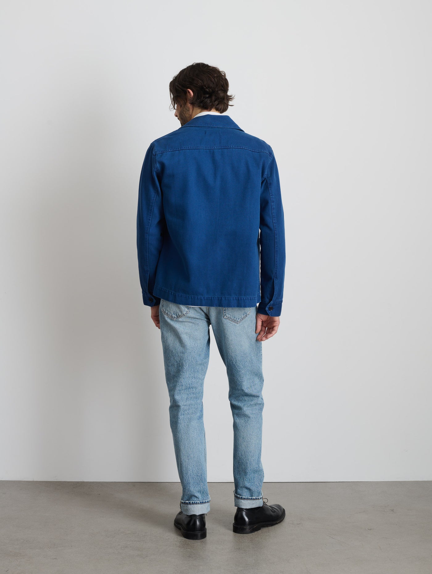 Garment Dyed Work Jacket in Recycled Denim