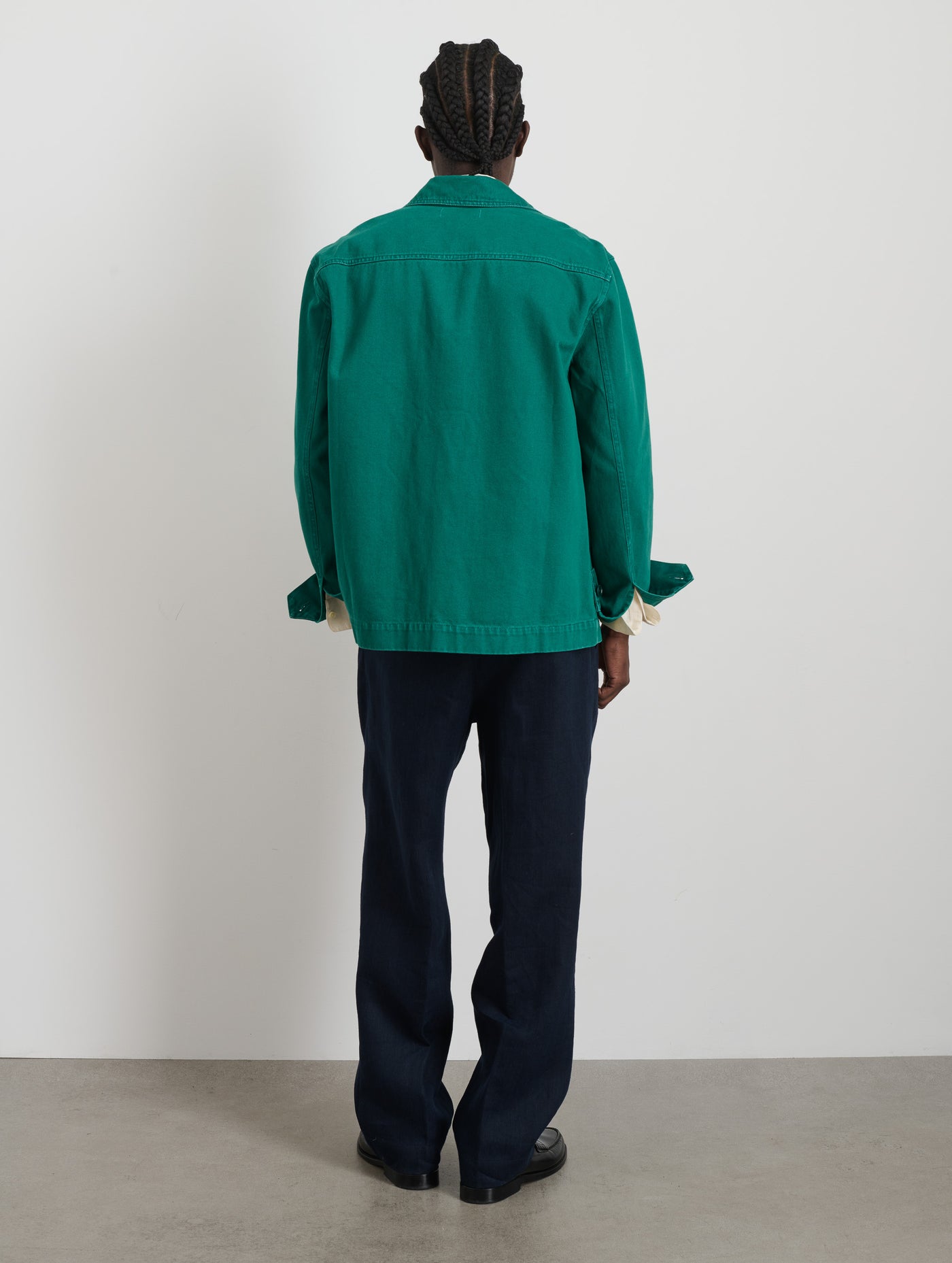 Garment Dyed Work Jacket in Recycled Denim