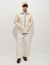 Garment Dyed Work Jacket In Recycled Denim