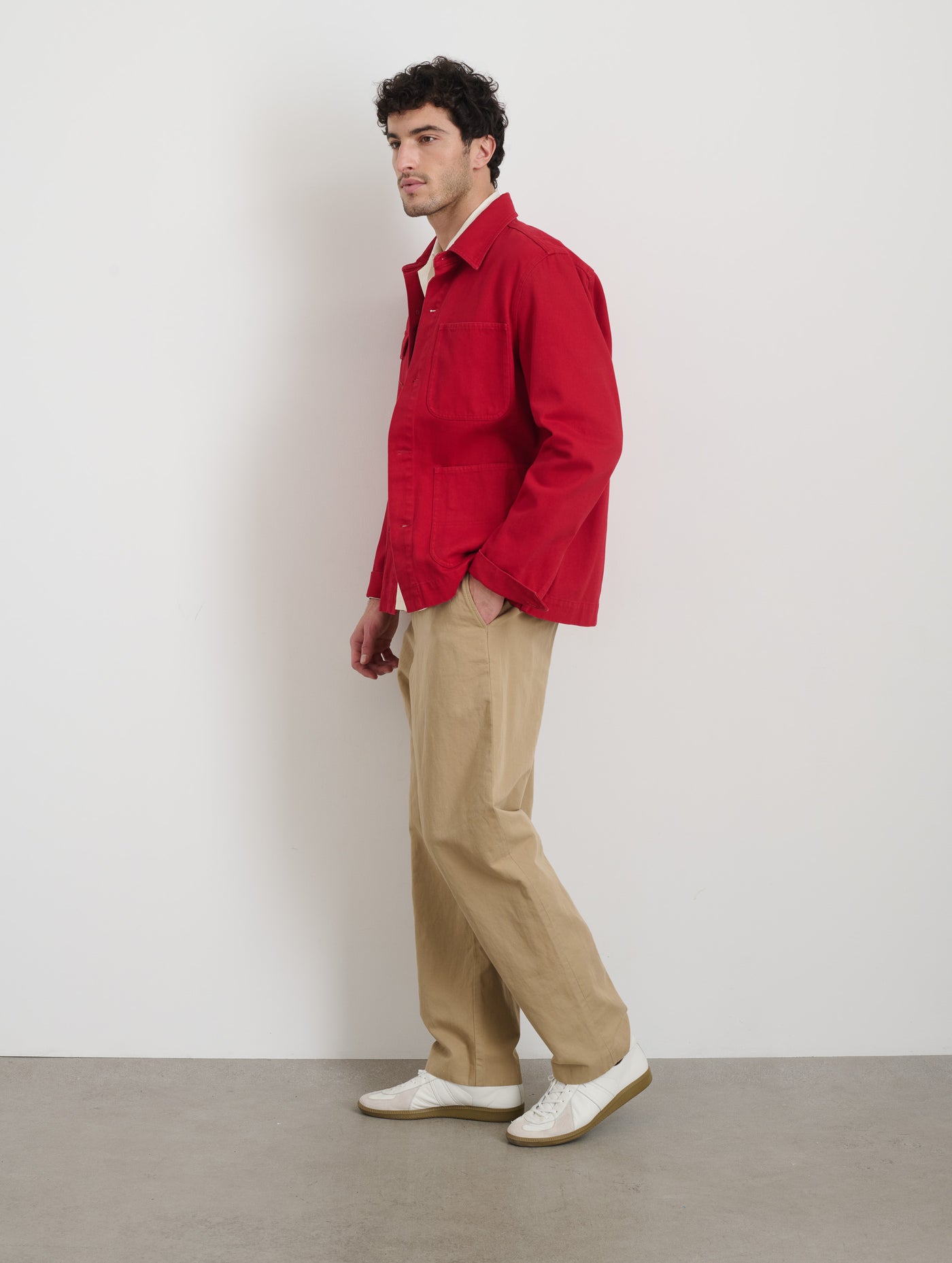 Garment Dyed Work Jacket in Recycled Denim