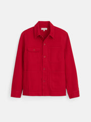 Garment Dyed Work Jacket In Recycled Denim In Red Pepper