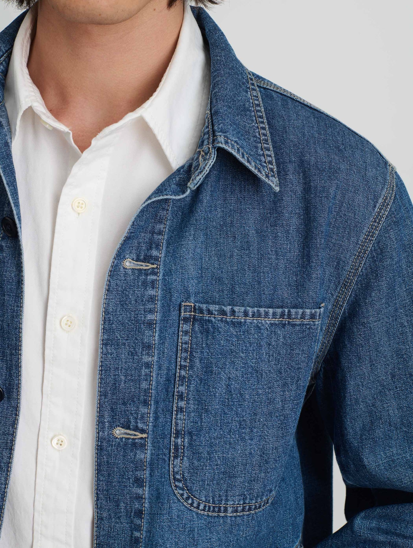 Shirt Jacket In Lightweight Denim
