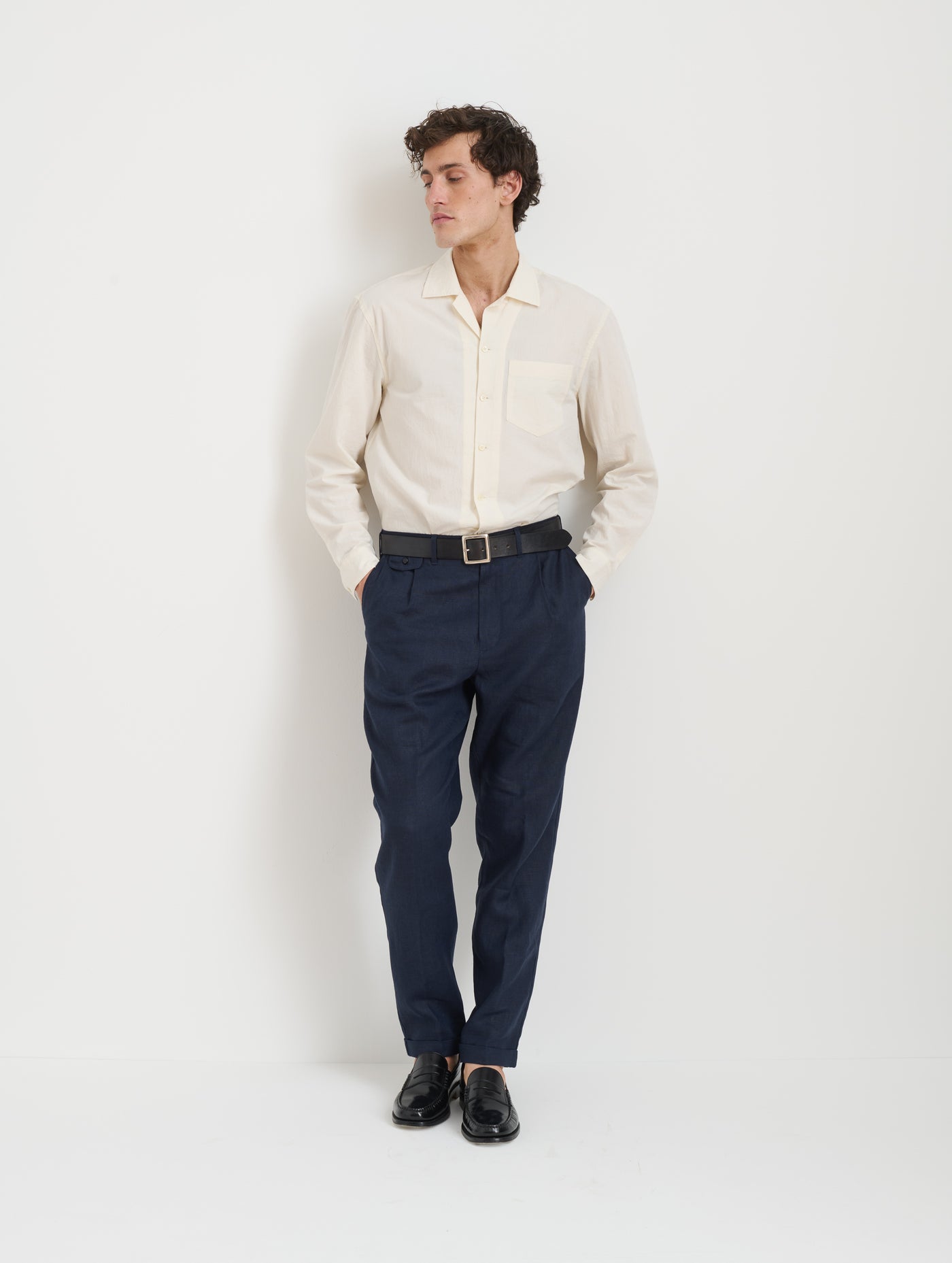 Standard Pleated Pant In Linen
