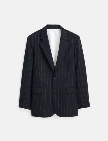 Grant 2 Button Blazer In Chalk Stripe