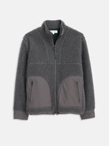 Vinny Sherpa Jacket In Charcoal