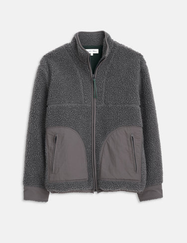 Vinny Sherpa Jacket In Charcoal