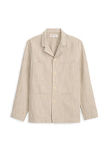 Arthur Work Jacket In Cotton Linen Twill In Flax Ivory