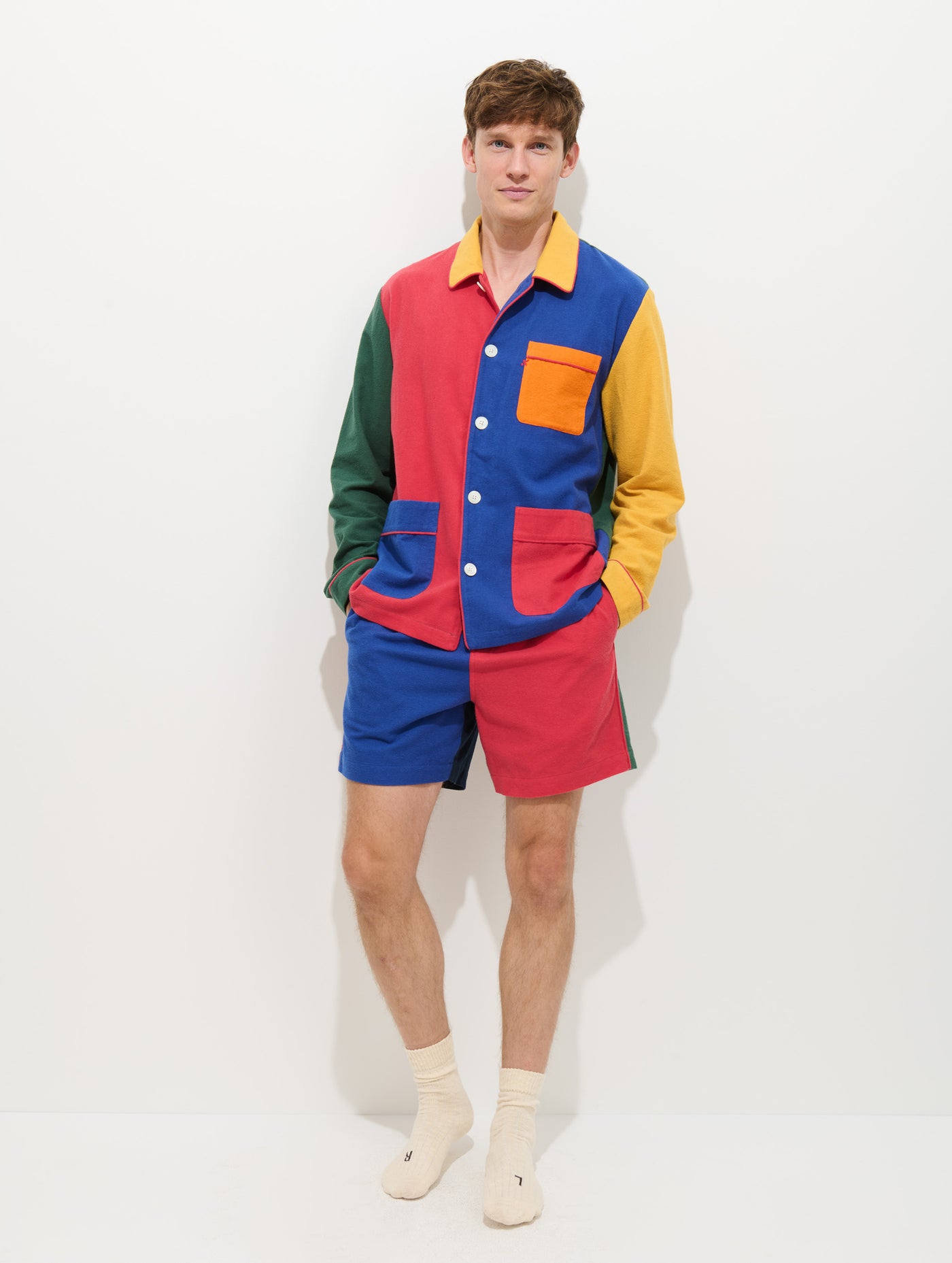 The Colorblock Flannel Sleep Short